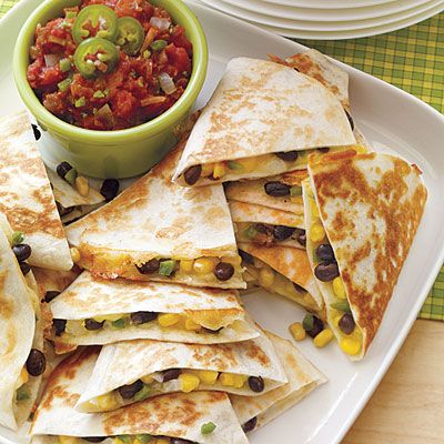 "Sweet potato & black bean quesadilla – a delicious and healthy kids' lunch box idea."