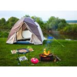 Healthy camping meal ideas for easy outdoor cooking with fresh ingredients on a campfire.